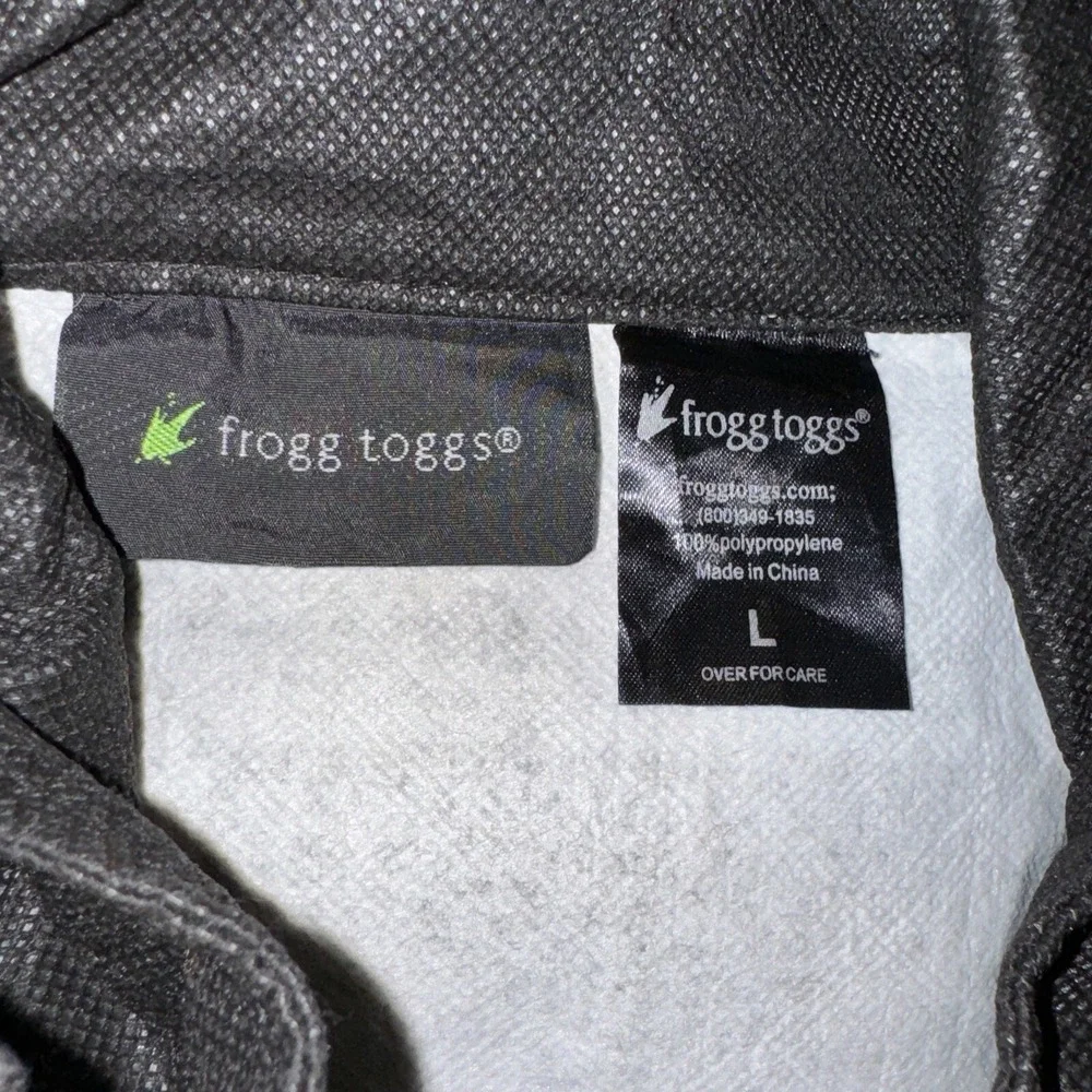 Frogg Toggs Rain Jacket Mens Large Black Waterproof Hooded Lightweight‎ Outdoor